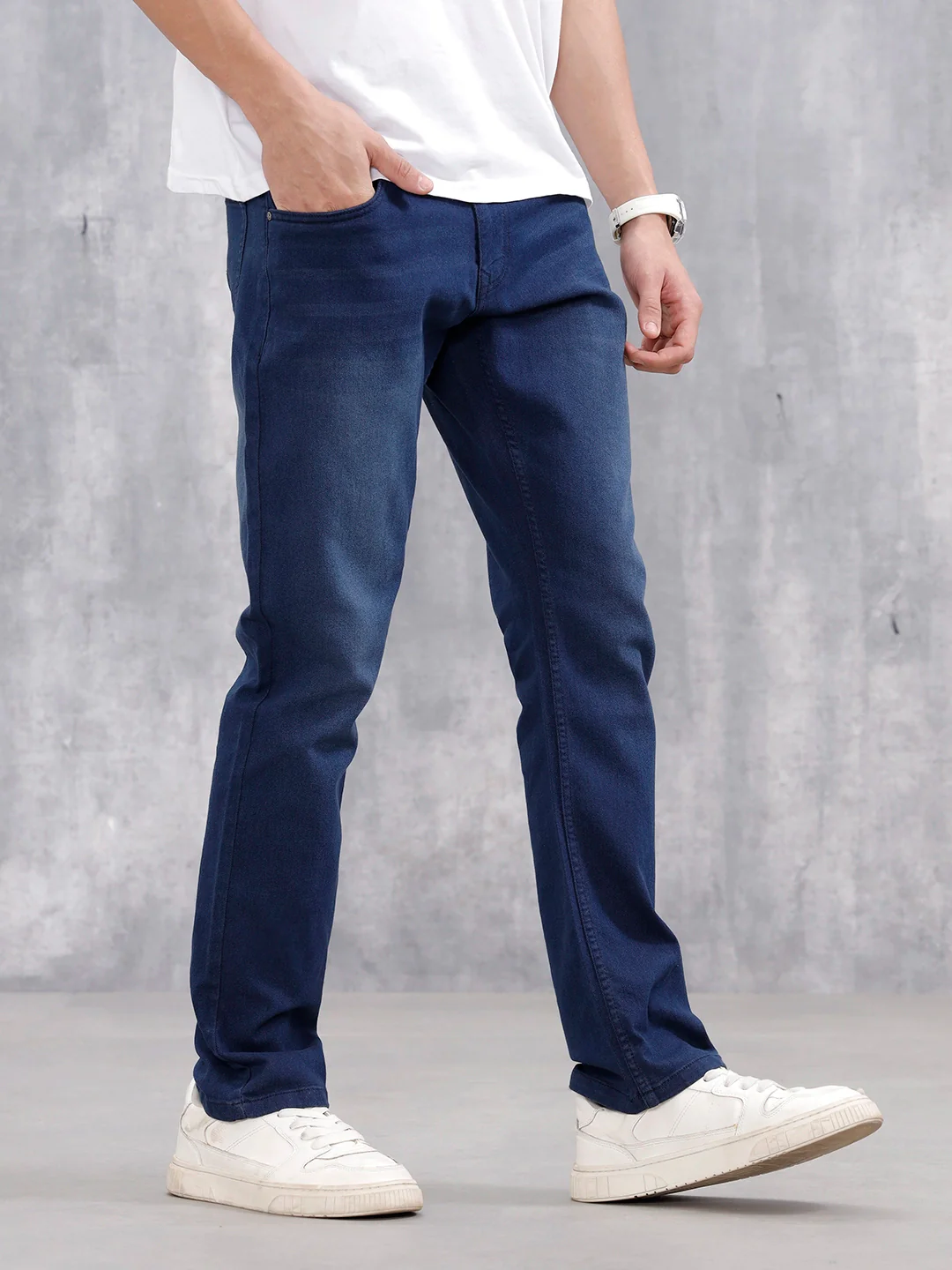 Men's Casual Straight Fit Jeans | Dark Stone - Image 4