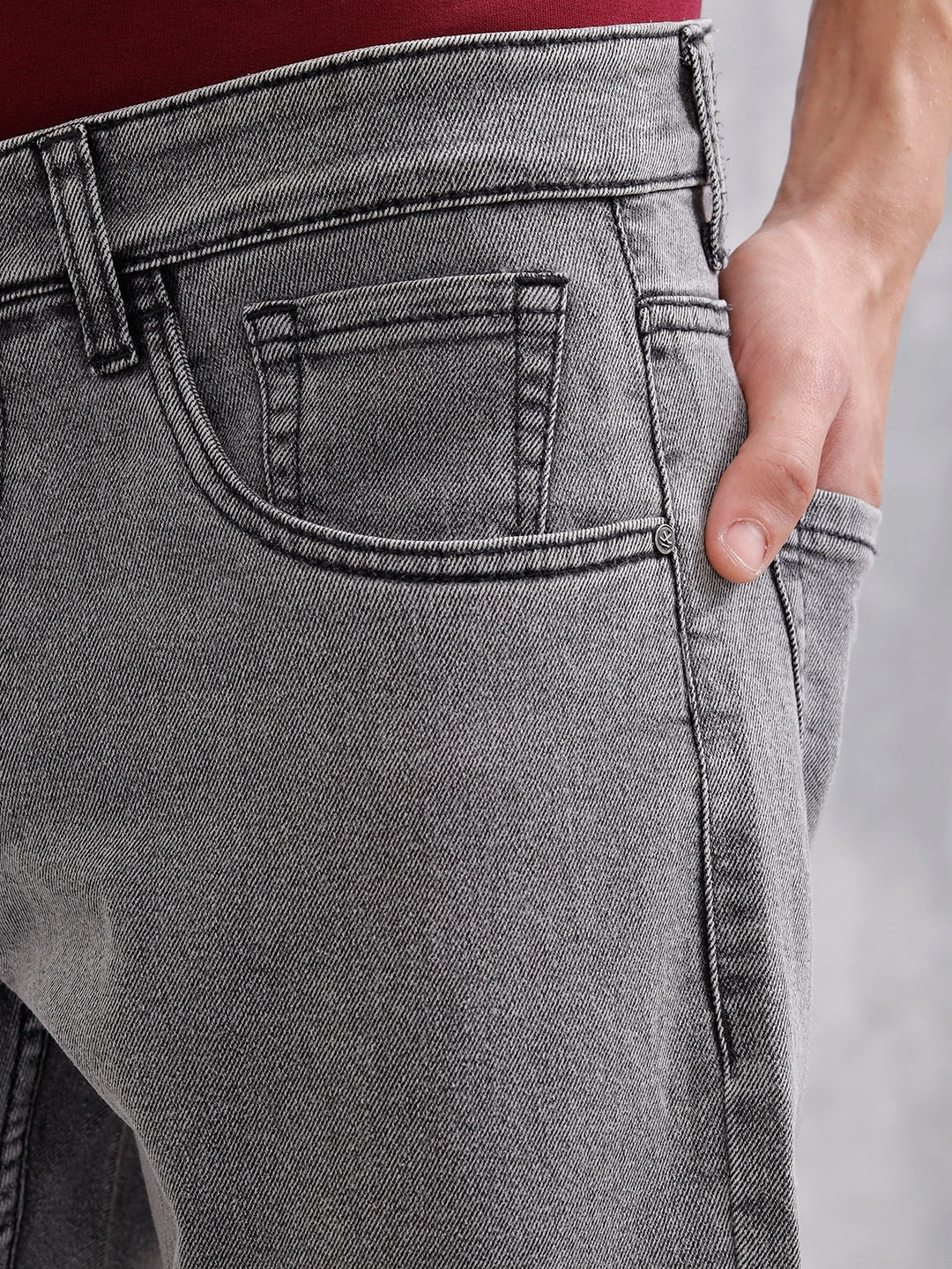 Men's Casual Straight Fit Jeans |  Grey - Image 5
