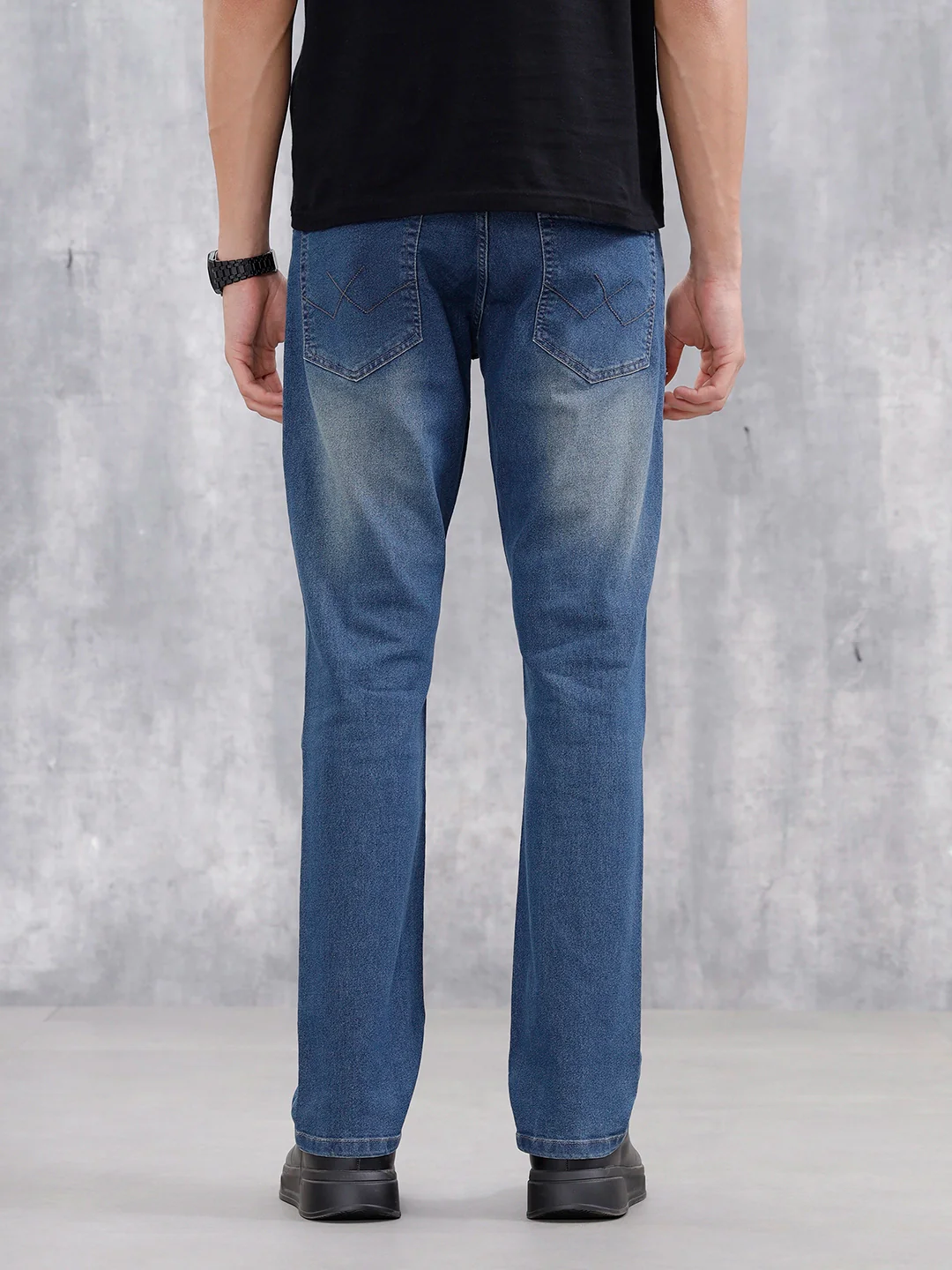 Men's Casual Straight Fit Jeans | Med Stone - Image 3