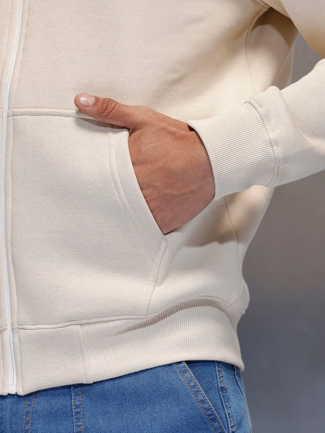Men's casual sweatshirt with print design | Beige - Image 6