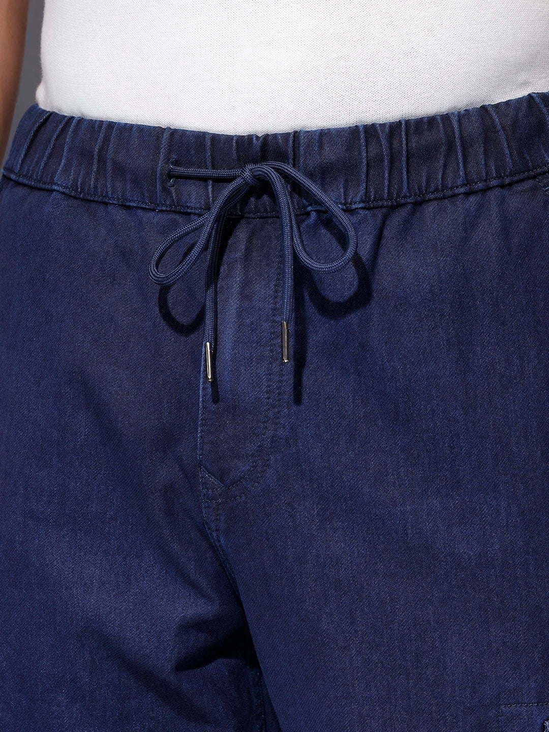 Men's casual wowen jogger with box pockets | Blue - Image 5