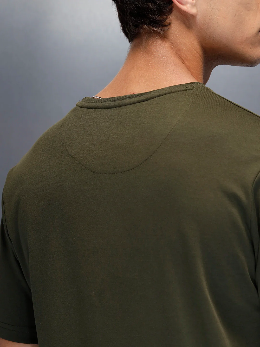 Men's Casual Wrogn Flock printed Tshirt  | Olive - Image 5
