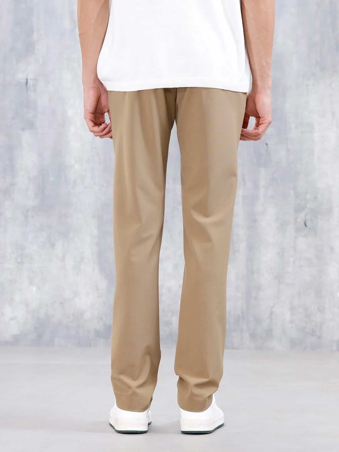 Men's Causla Slim Fit Trousers | Khaki - Image 3