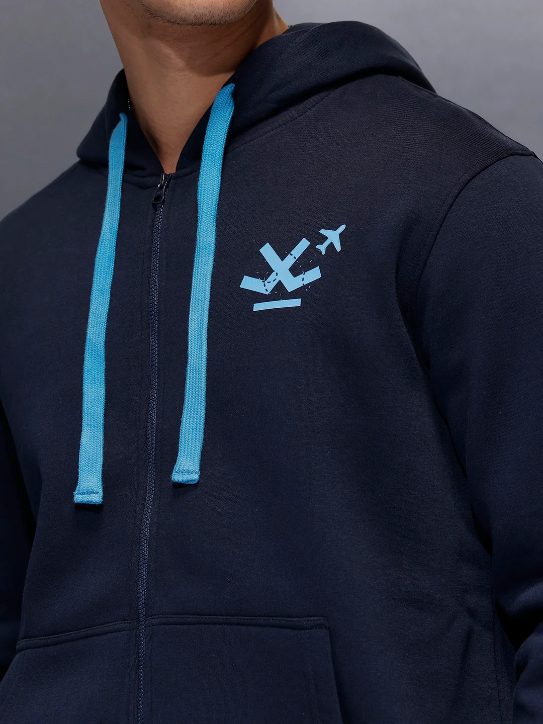 Men's Comfort Fit Hooded Sweatshirt   |  Navy Blue - Image 5