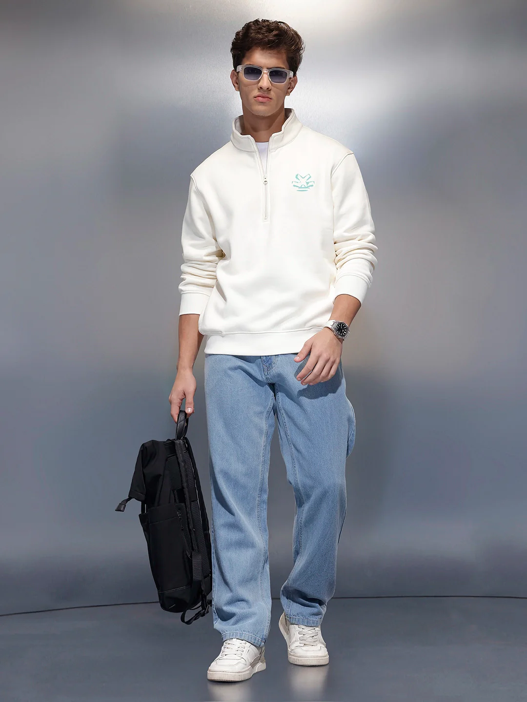 Men's Comfort Fit Sweatshirt   |  Off White - Image 2