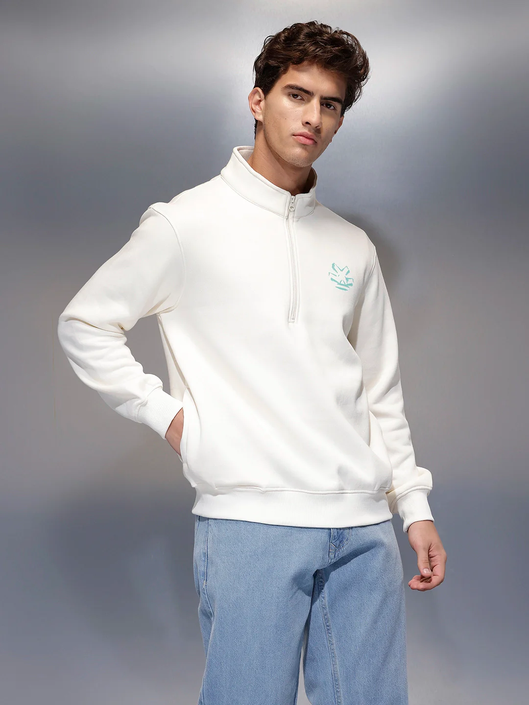 Men's Comfort Fit Sweatshirt   |  Off White - Image 4