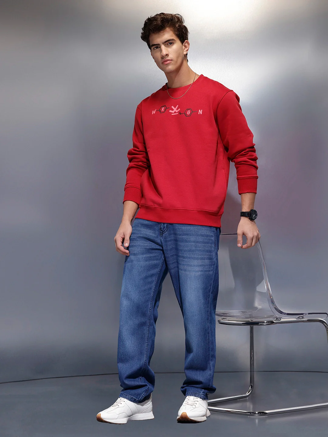 Men's Comfort Fit Sweatshirt   |  Red - Image 2