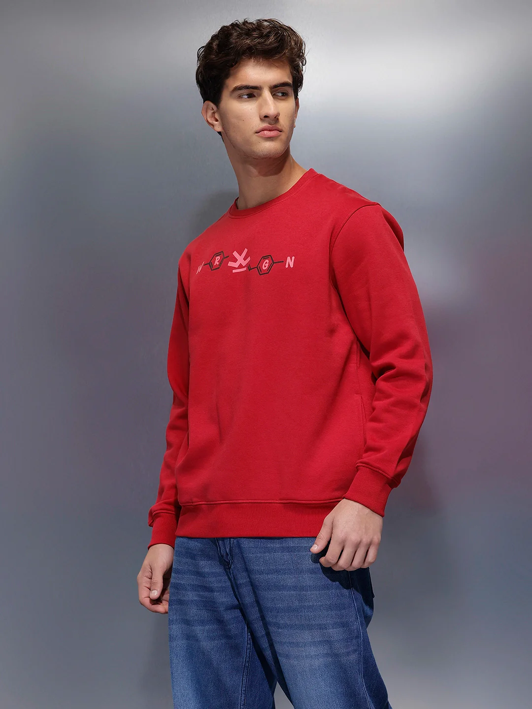 Men's Comfort Fit Sweatshirt   |  Red - Image 4