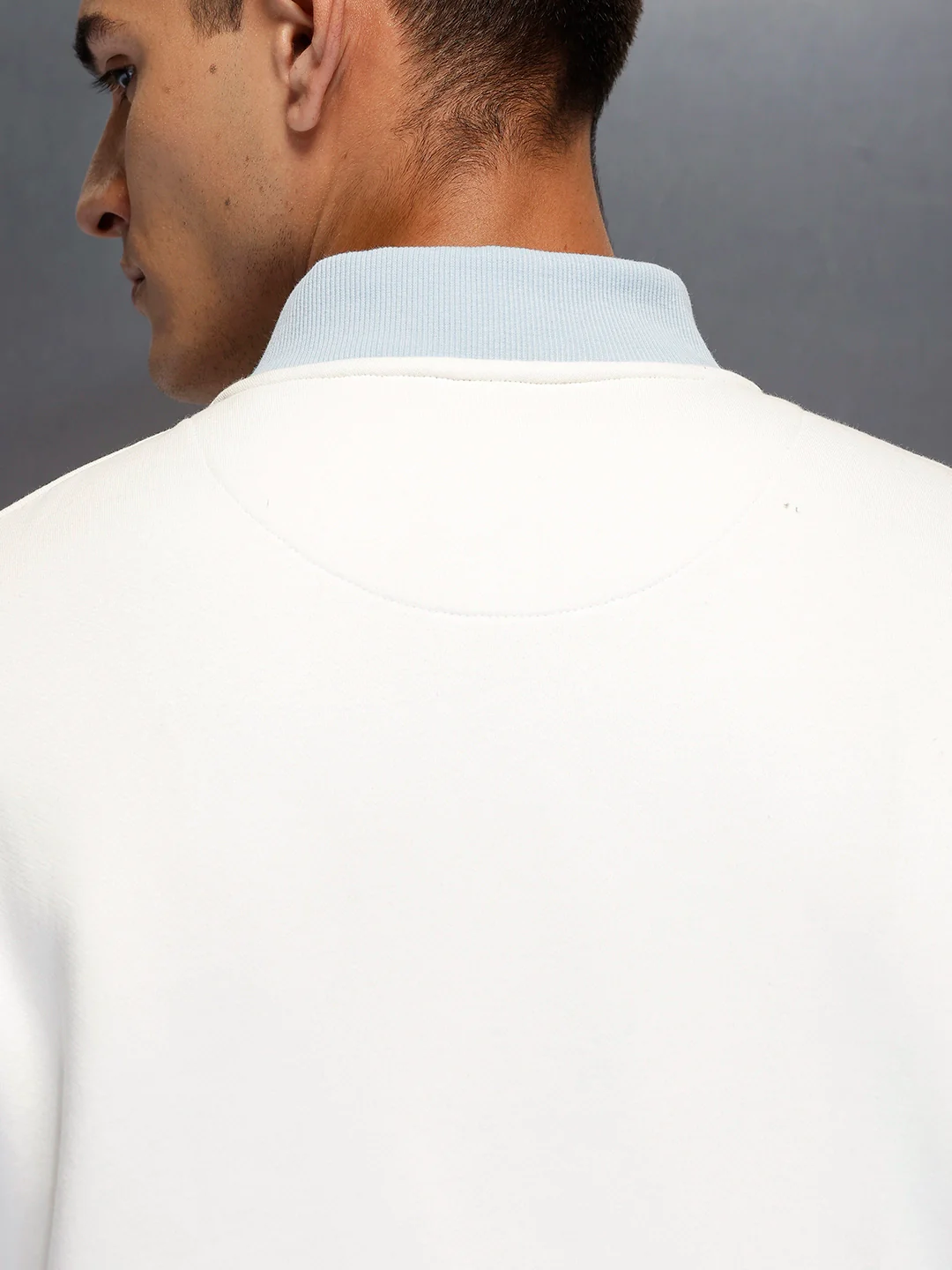 Men's Comfort Fit Zip-Up Sweatshirt |  White - Image 8