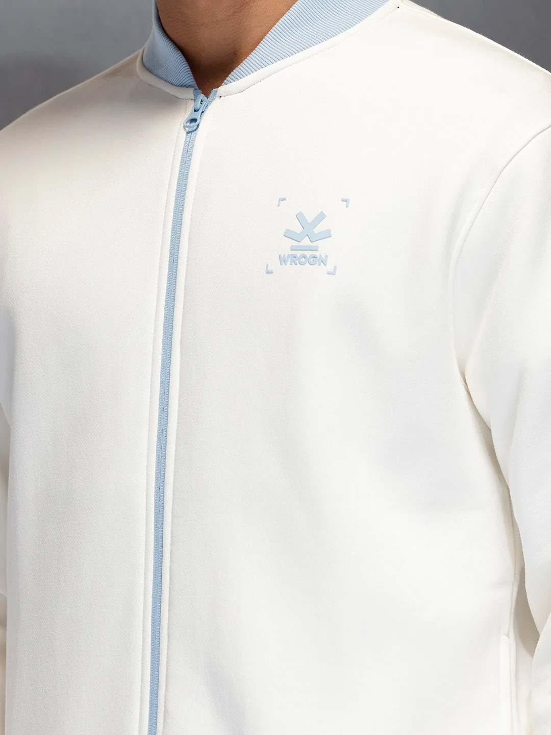 Men's Comfort Fit Zip-Up Sweatshirt |  White - Image 9