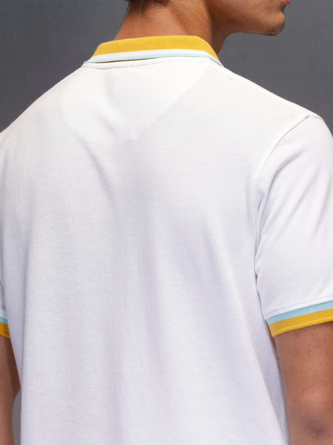 Men's Contrast Tipping Polo T-shirt  |  White - Image 4