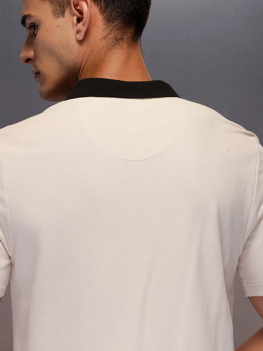 Men's contrast trim polo | Beige - Image 5