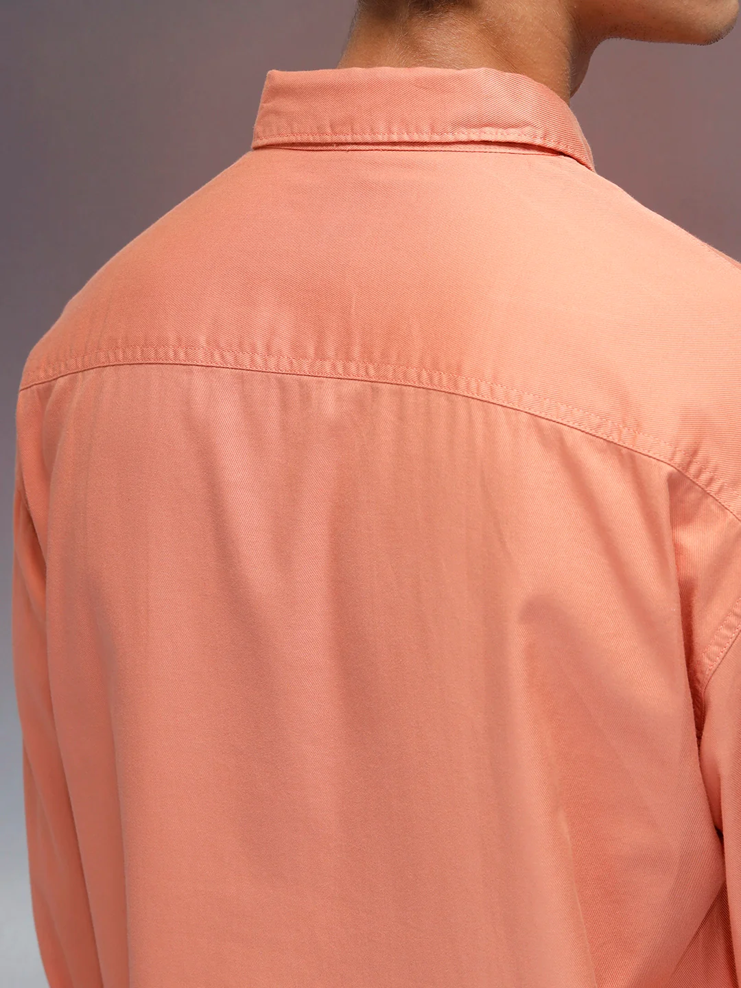 Men's oversize dual pocket shirt  | Peach - Image 5