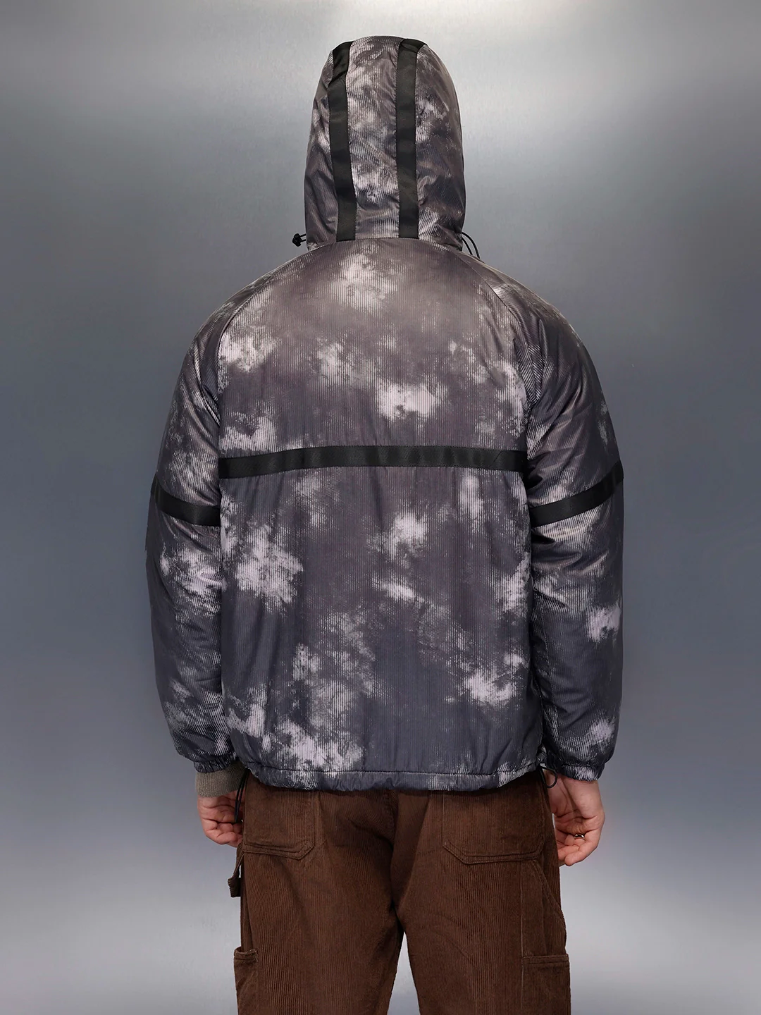 Men's Oversized Fit Puffer Jacaket   |  Black - Image 2