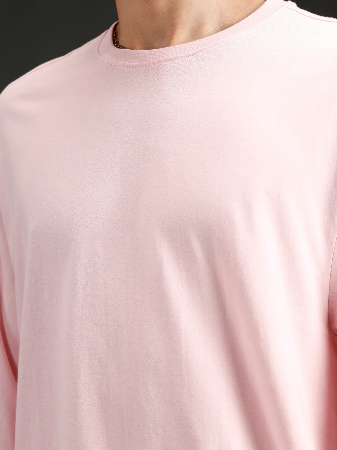 Men's Oversized Placement Print T-shirt | Pink - Image 5