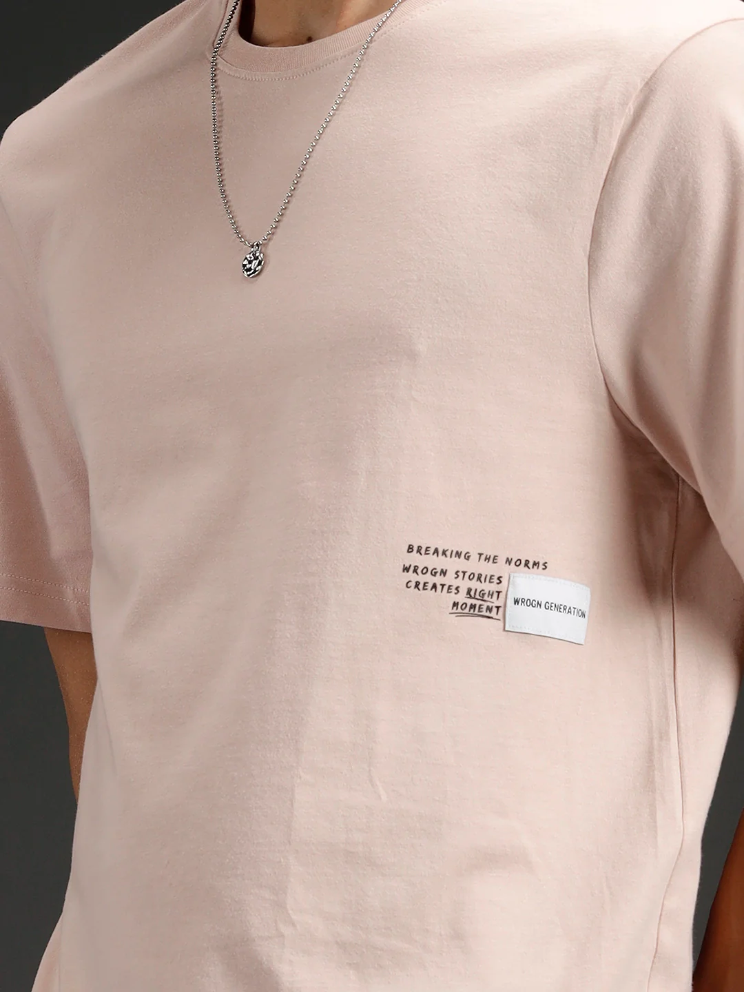 Men's Regular Fit T-shirt with Placement Graphic | Pink - Image 5