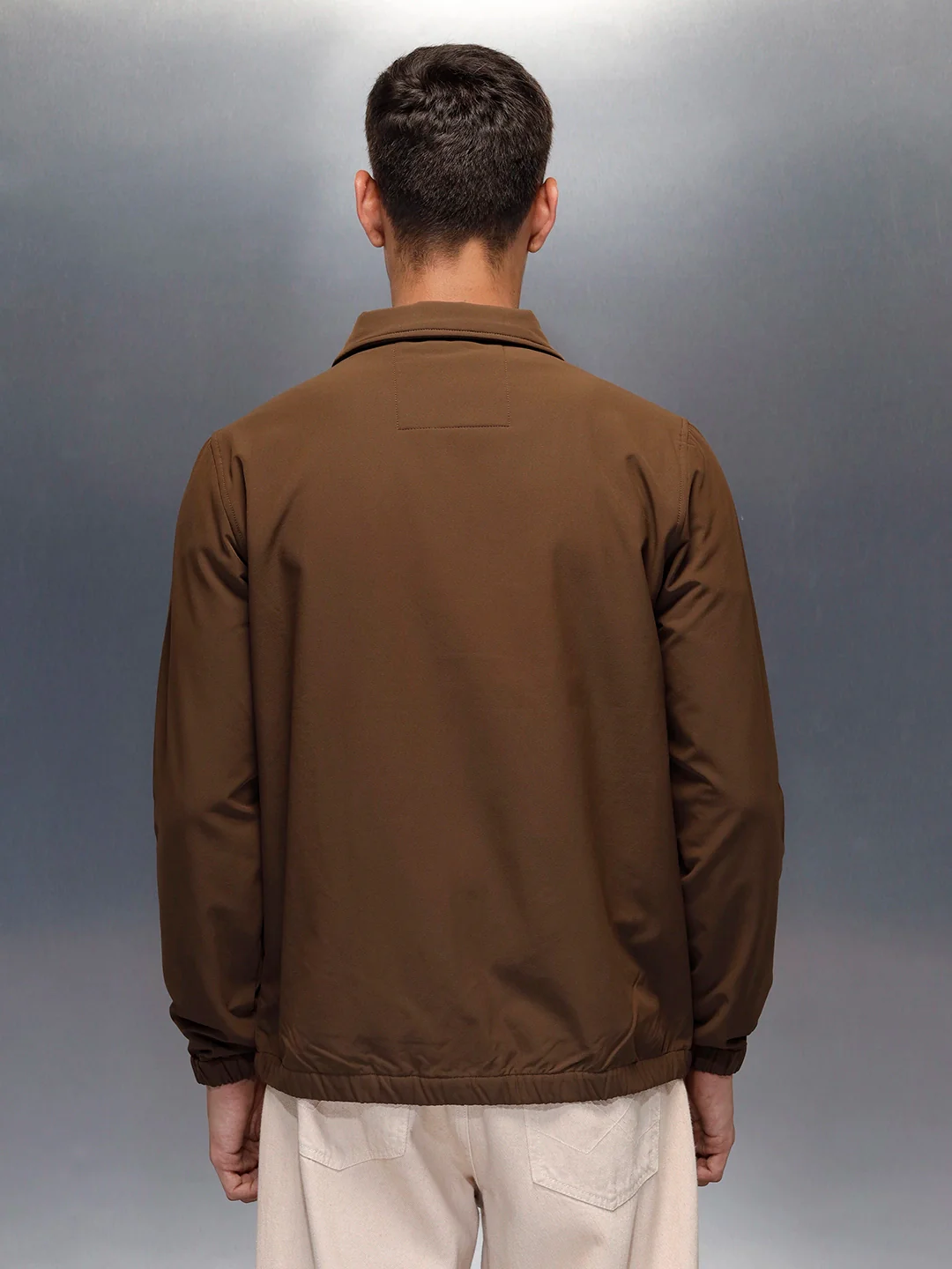 Men's Regular Fit Zip-up Jacket  | Brown - Image 4