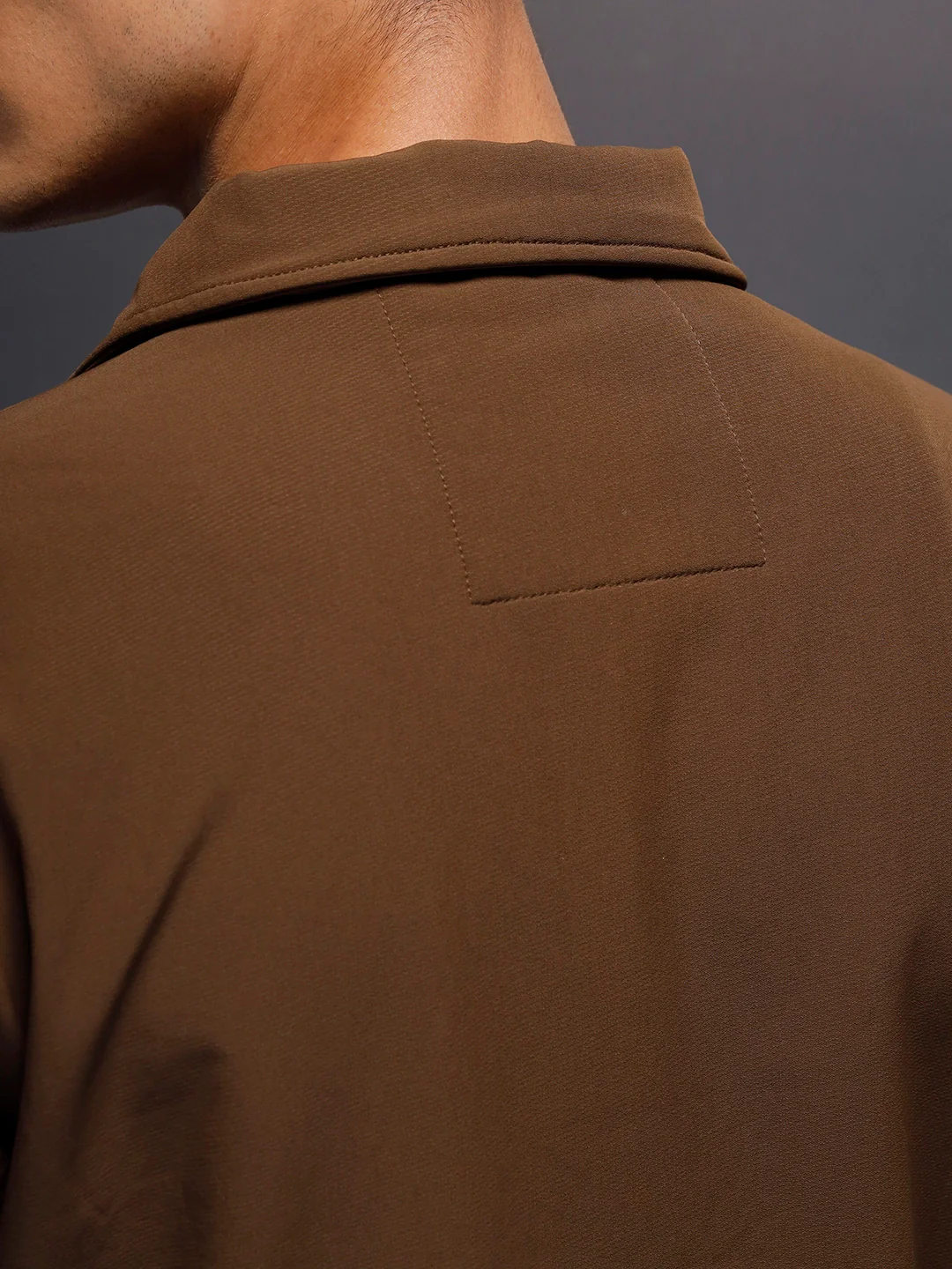 Men's Regular Fit Zip-up Jacket  | Brown - Image 6