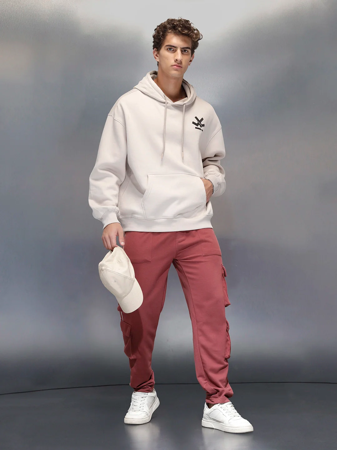 Men's relaxed fit knit jogger with utility pocket  | Maroon - Image 2