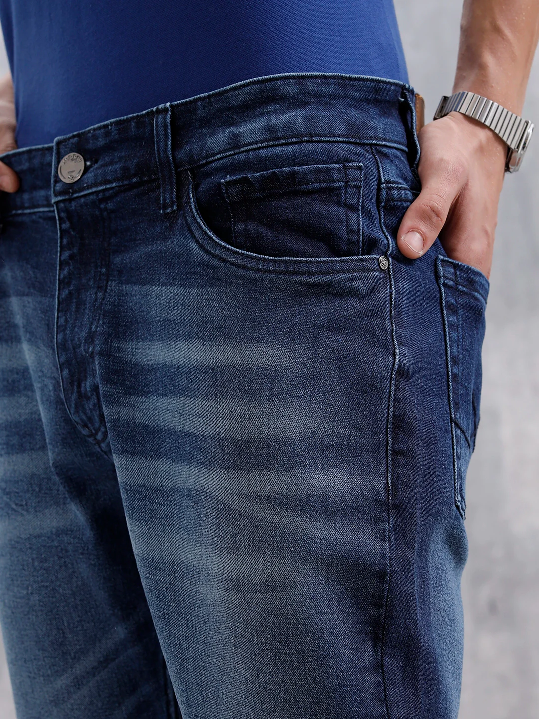 Men's Skinny Fit Casual Jeans | Dark Stone - Image 5