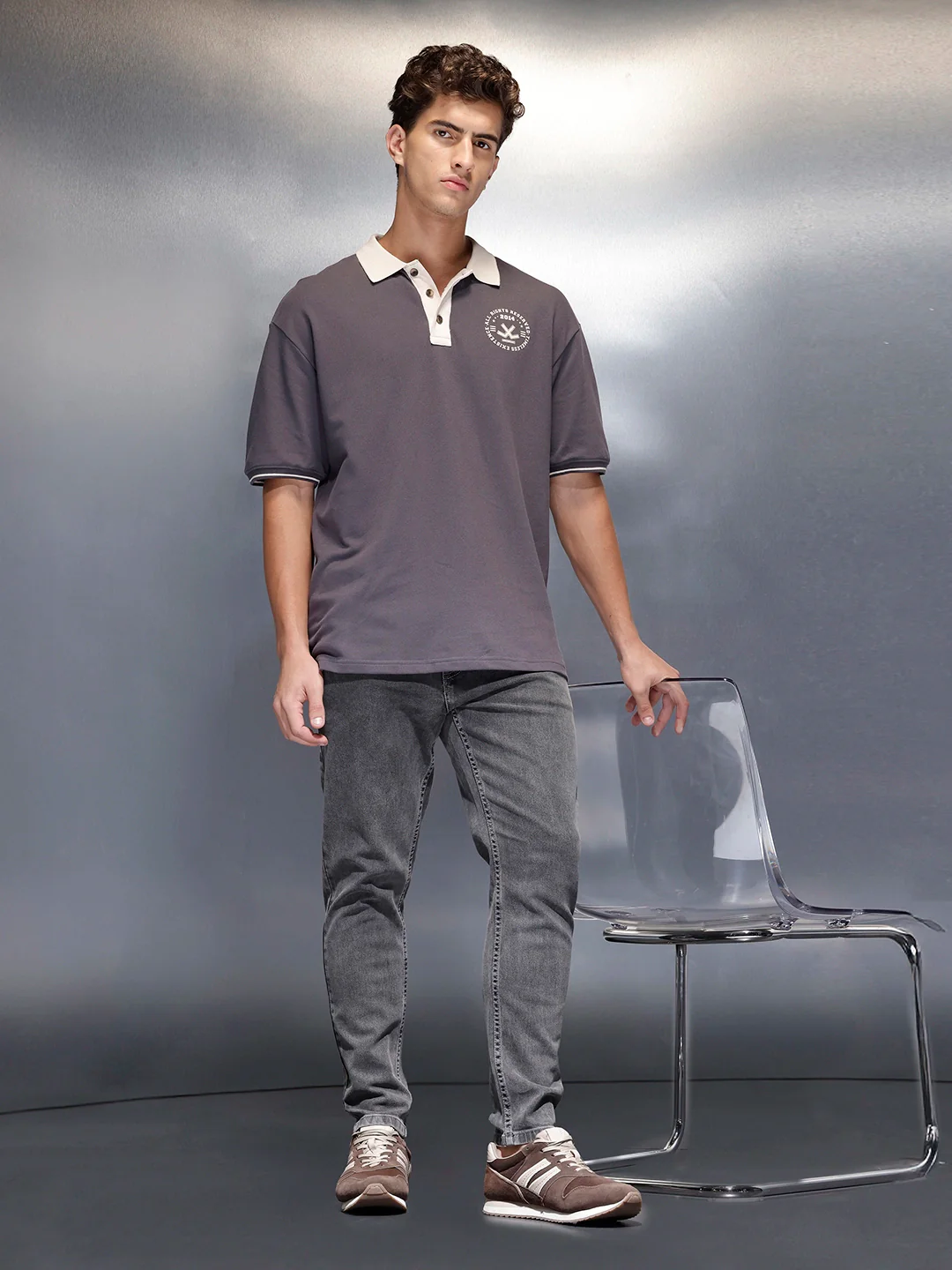 Men's skinny fit stretch jeans | Dark Grey - Image 2