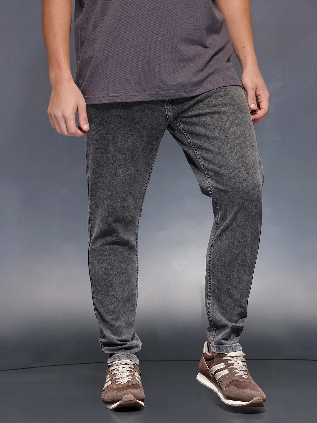 Men's skinny fit stretch jeans | Dark Grey - Image 4