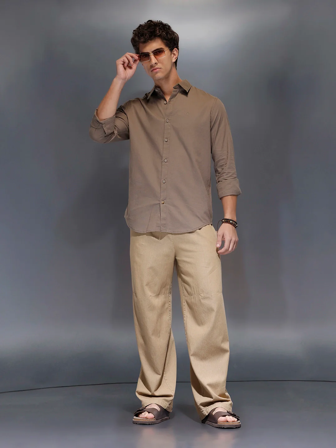 Men's Slim Fit Casual Shirt  |  Dark Grey - Image 2