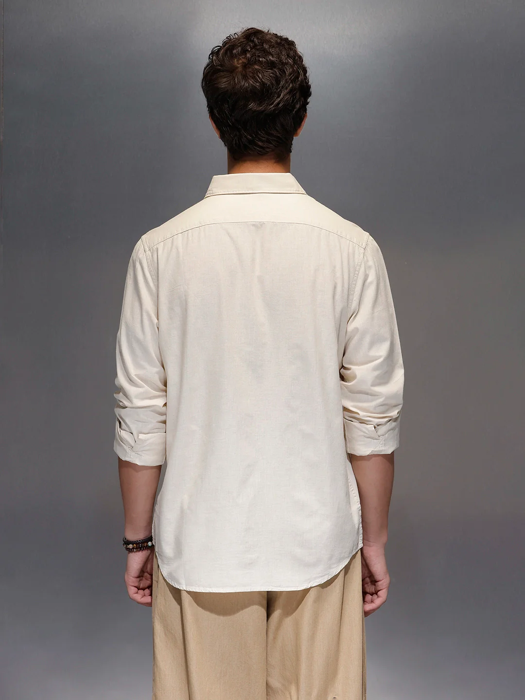Men's Slim Fit Casual Shirt  |  Khaki - Image 3