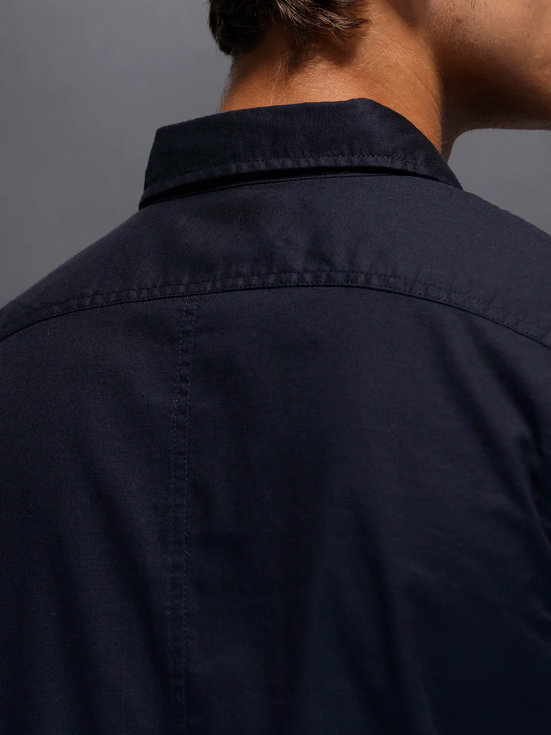 Men's Slim Fit Casual Shirt  |  Navy Blue - Image 5