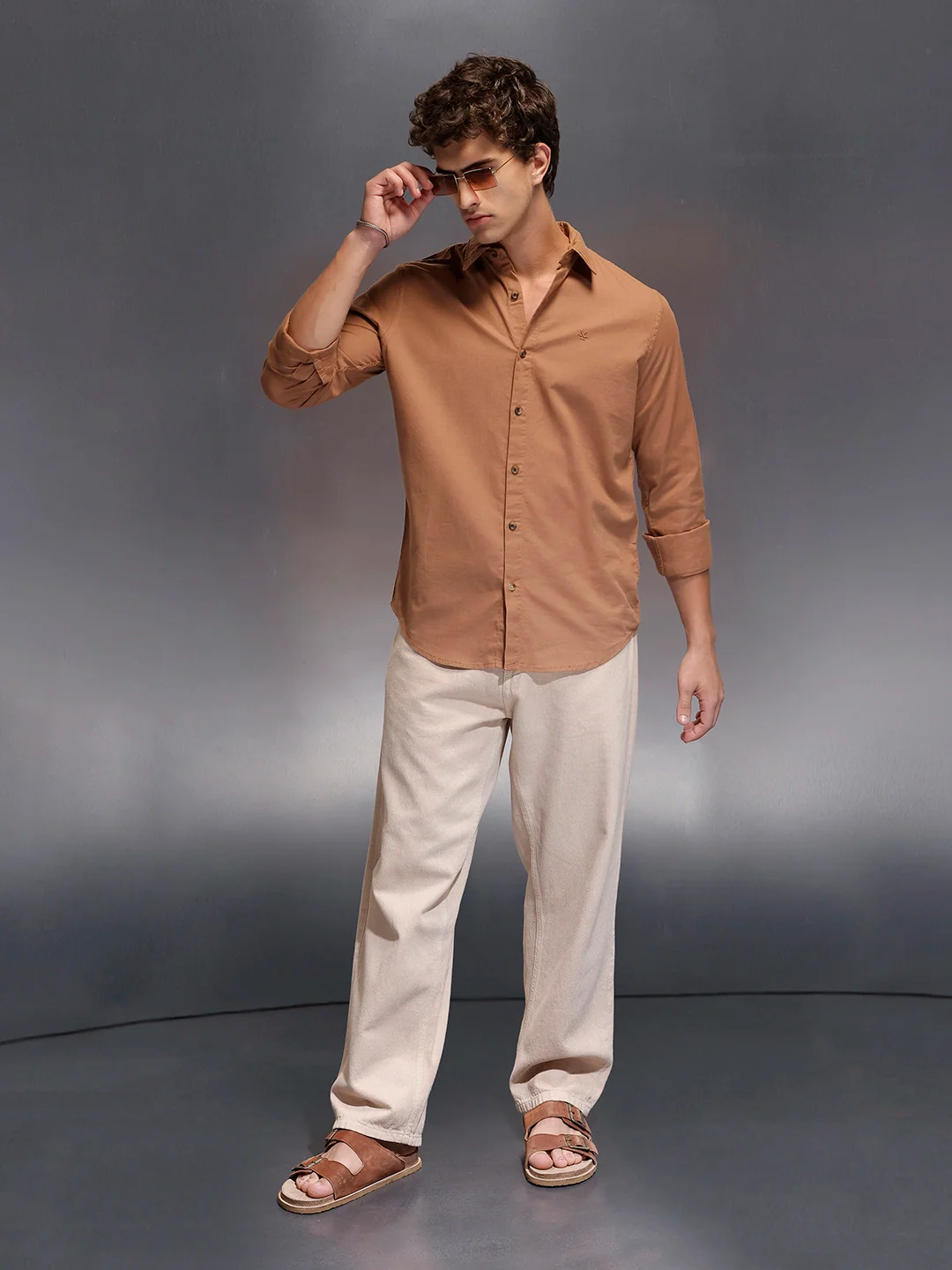 Men's Slim Fit Casual Shirt  |  Rust - Image 2