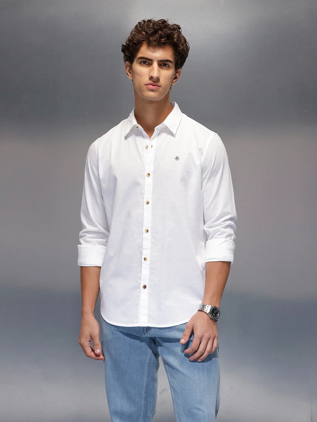 Men's Slim Fit Casual Shirt  |  White - Image 4