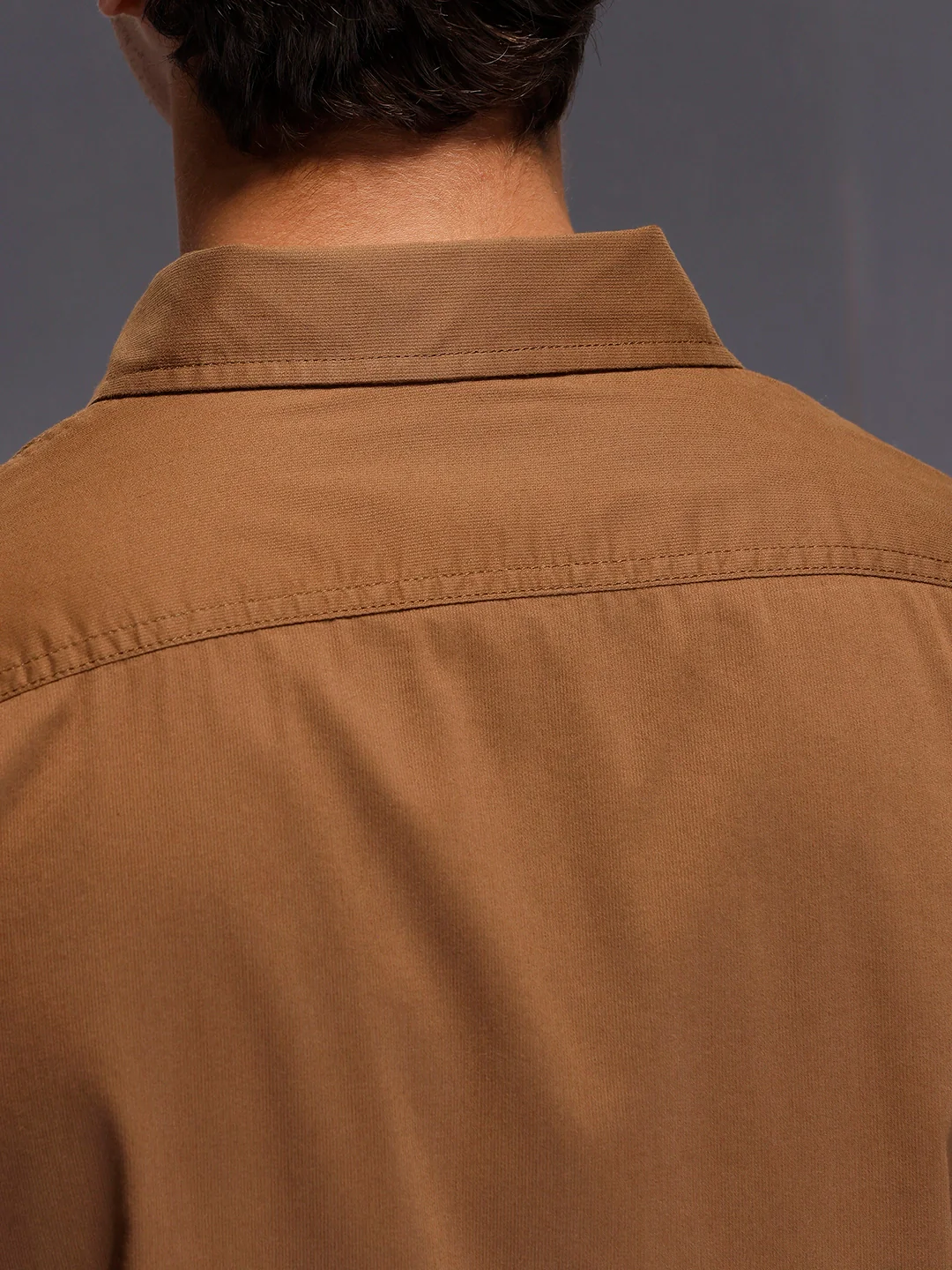 Men's Slim Fit Casual Shirt with Double Pocket  |  Khaki - Image 5