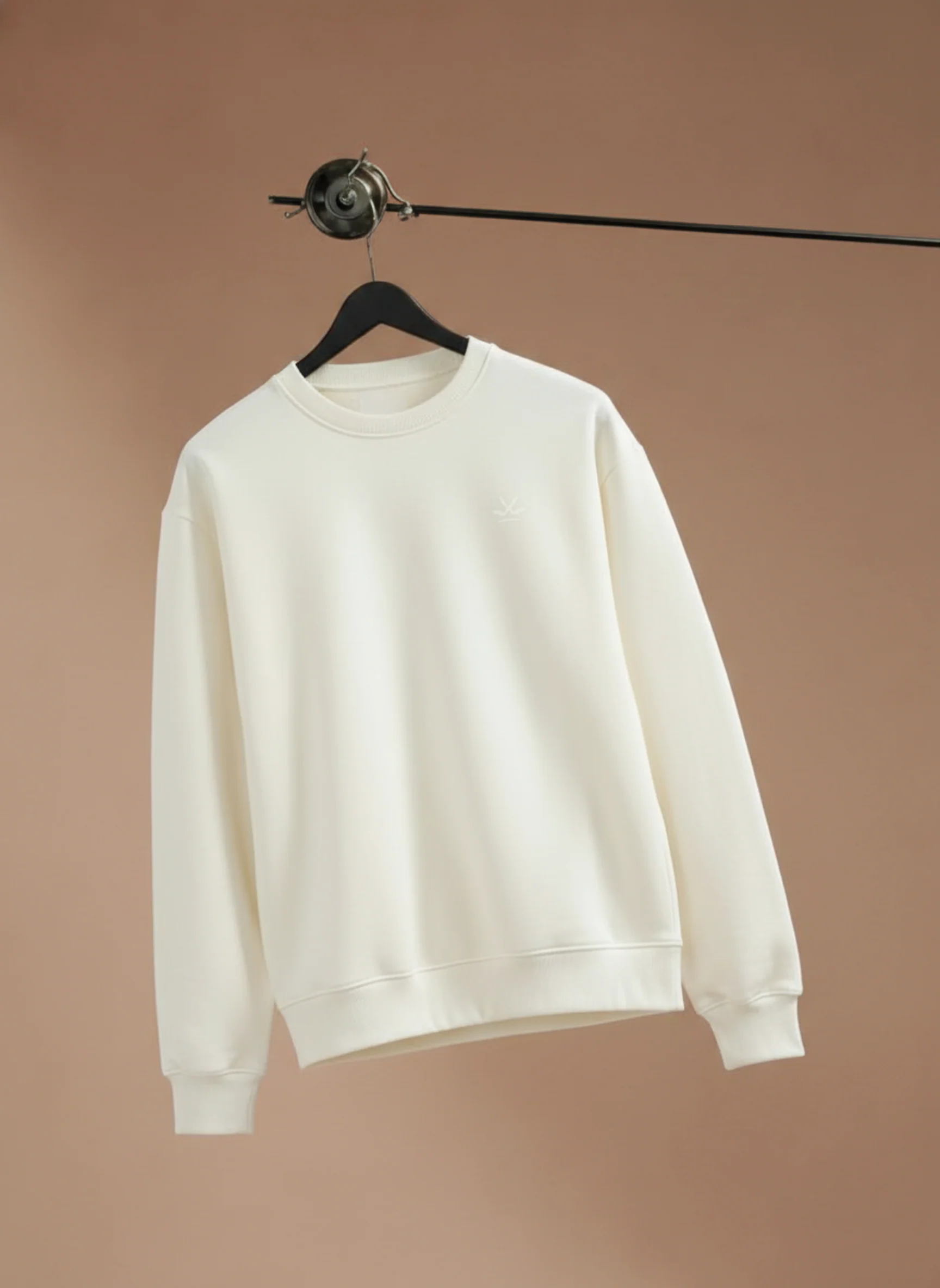 Men's Solid Casual Comfort Fit Sweatshirt | Aloe Wash - Image 2