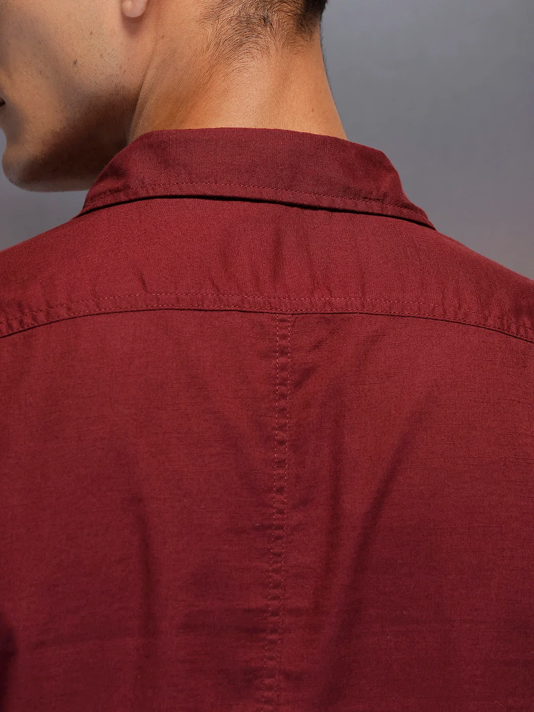 Men's solid shirt with clean tailoring and comfort fit | Wine - Image 5