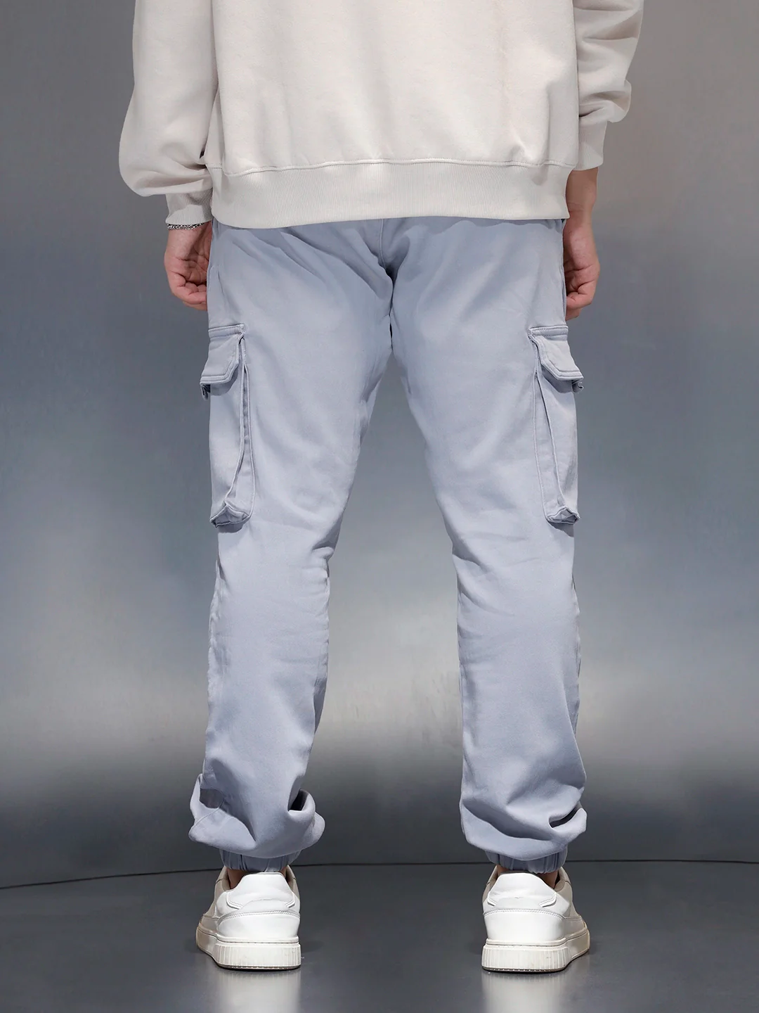 Men's Straight fit jogger with utility pocket  | Blue - Image 3