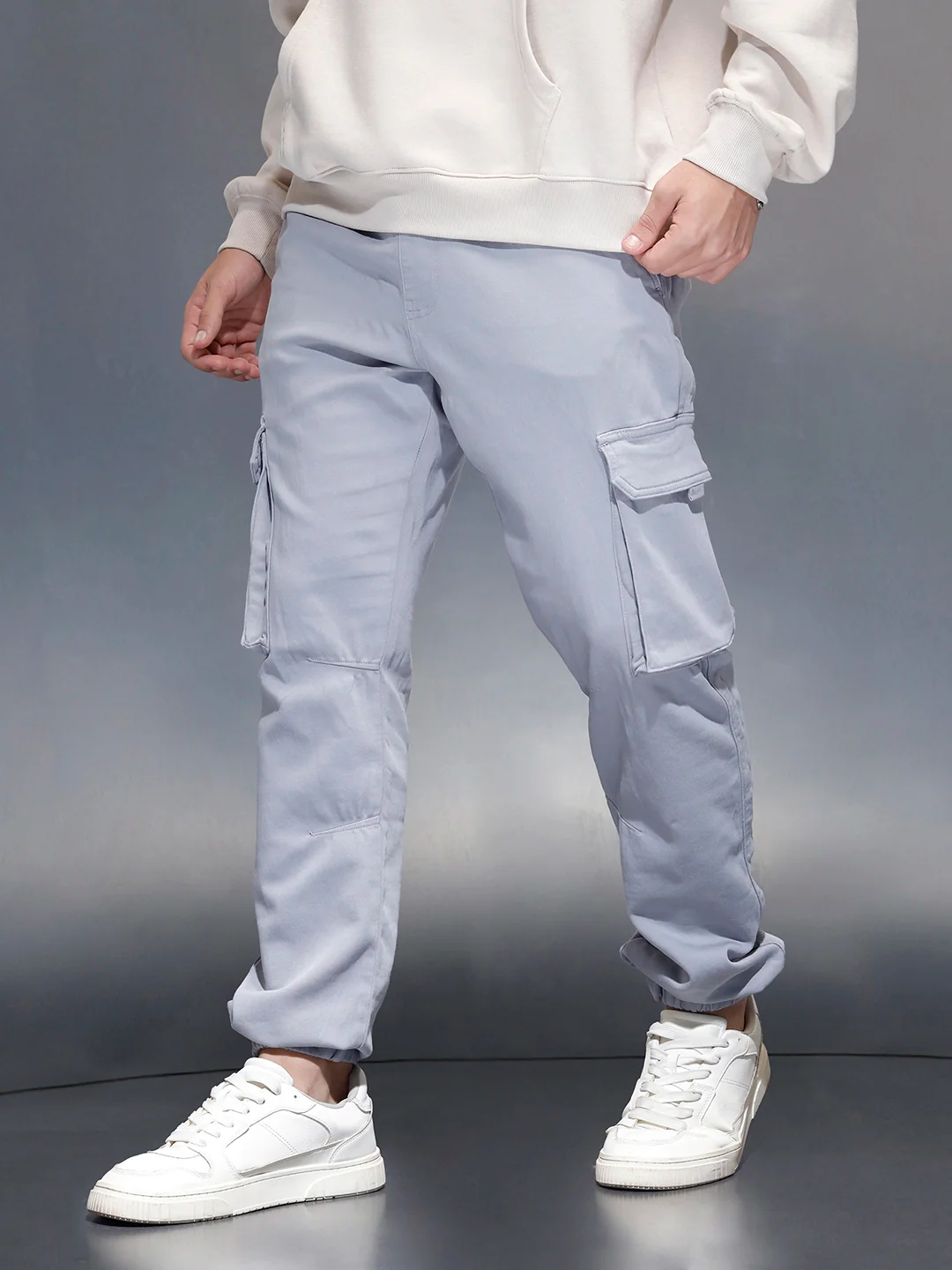 Men's Straight fit jogger with utility pocket  | Blue - Image 4