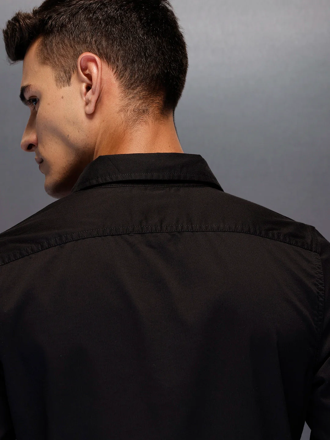Men's utility shirt with dual chest pockets | Black - Image 5