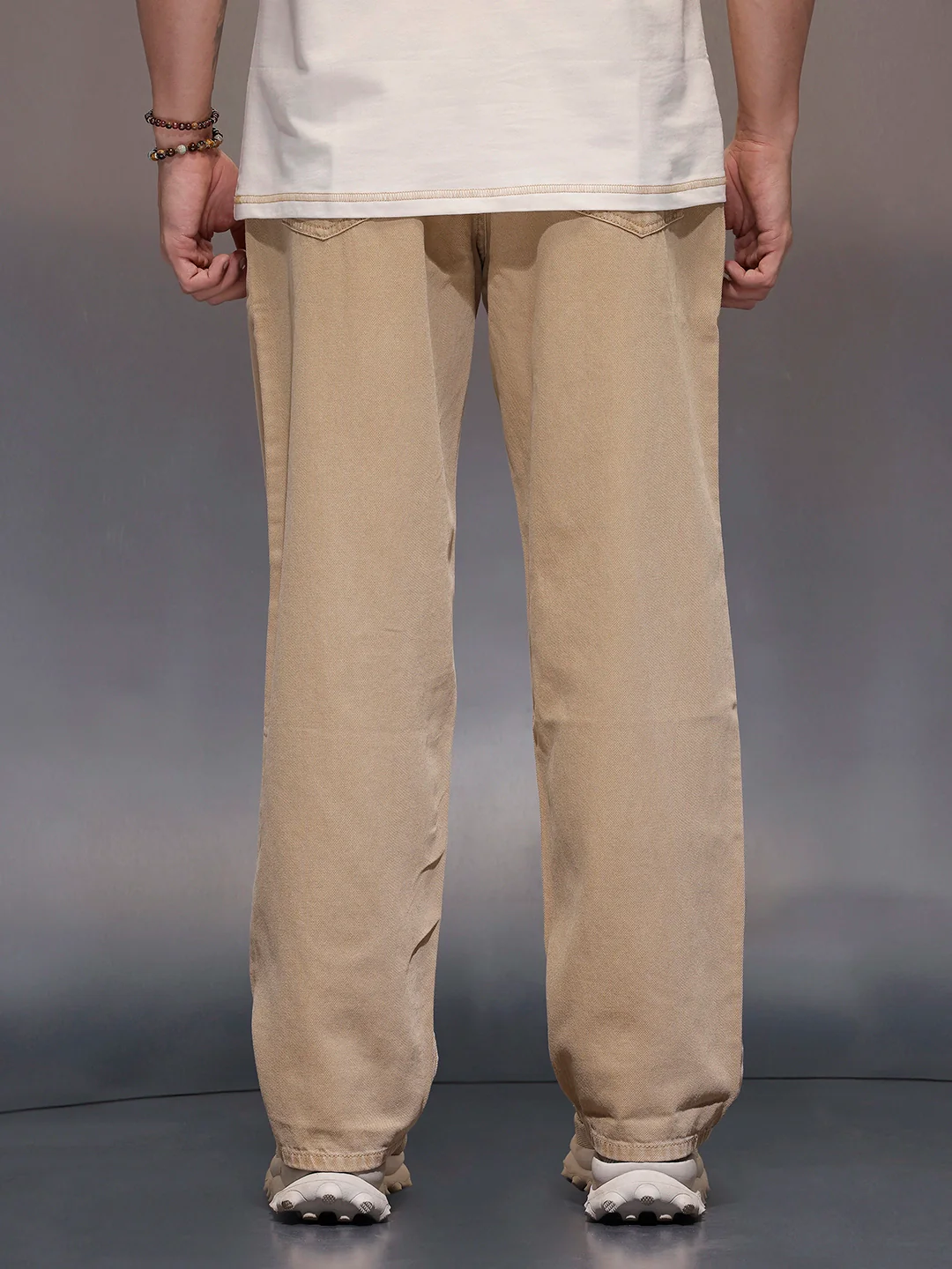 Men'sloose fit jeans | Khaki - Image 3