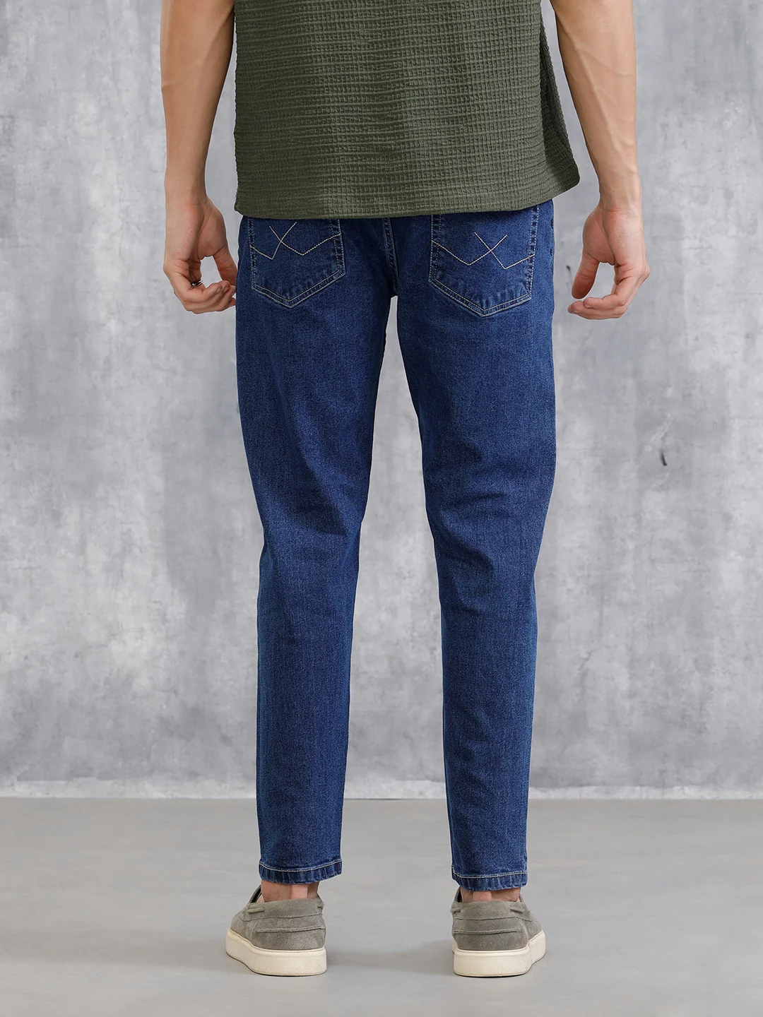 Mid Washed Skinny Crop Jeans | Med Stone - Image 3