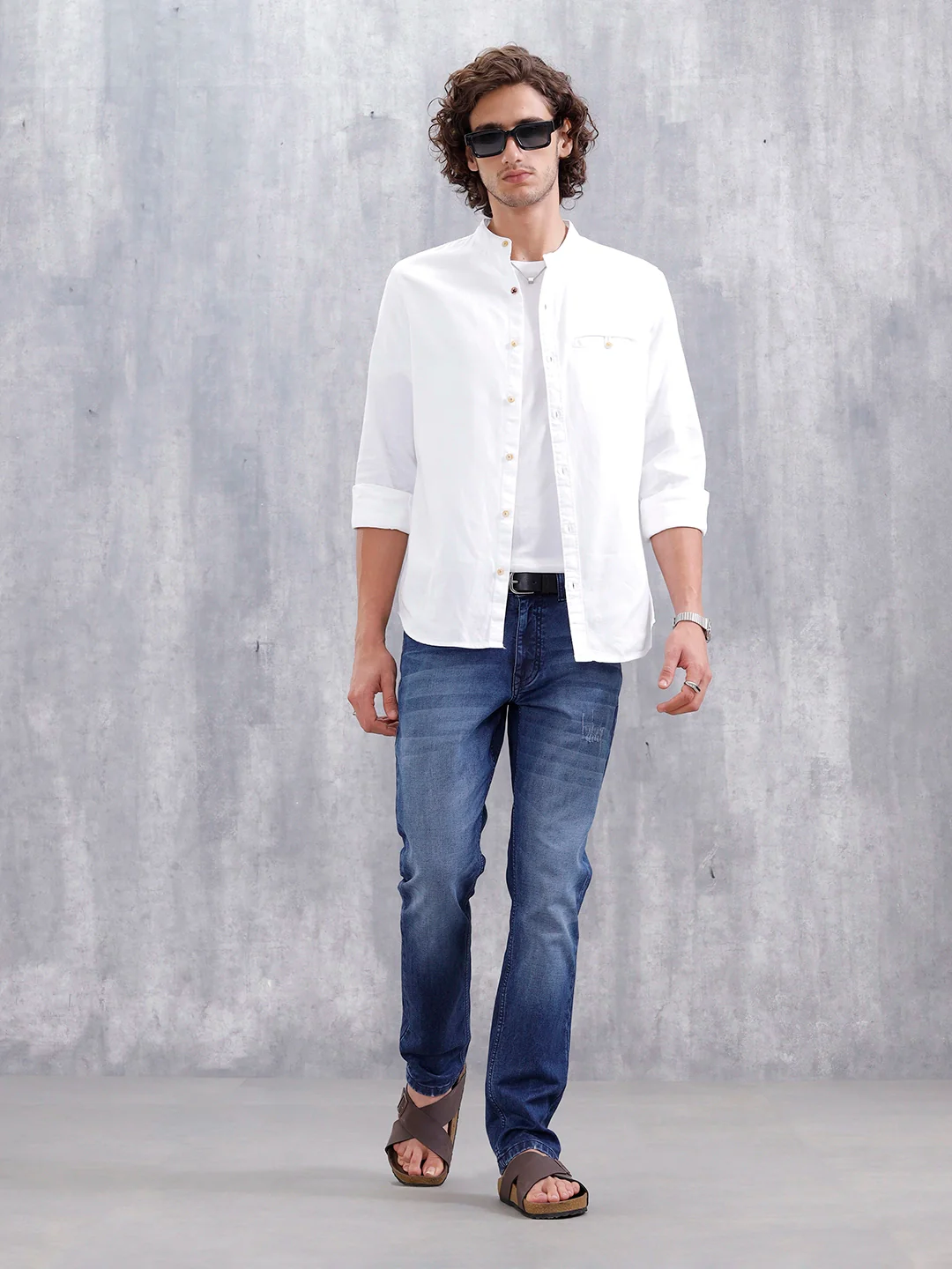 Mild Distressed Straight Fit Jeans | Dark Stone - Image 2