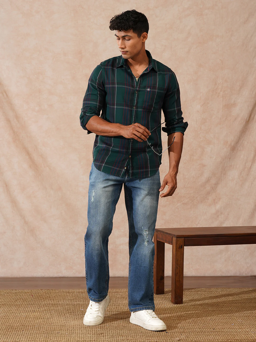 Mildly Distressed Anti Fit Jeans | Blue - Image 2