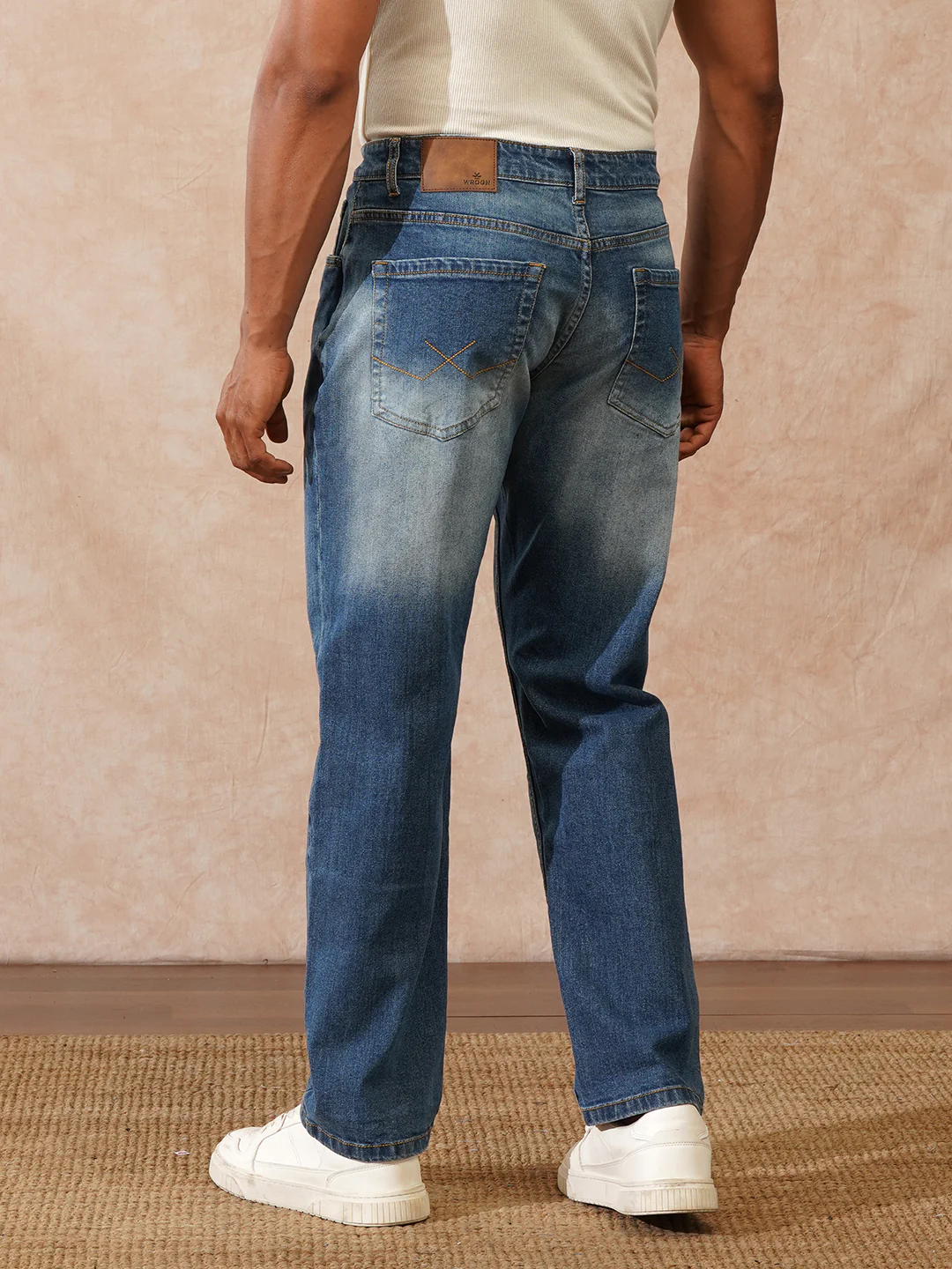 Mildly Distressed Anti Fit Jeans | Blue - Image 3