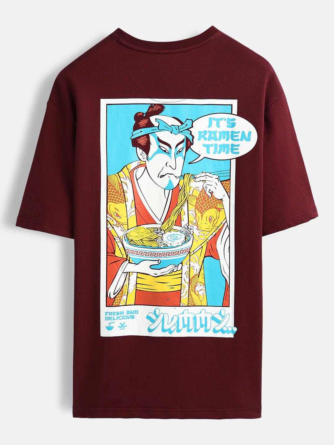 Minimal chest print T-shirt | Maroon - Image 8