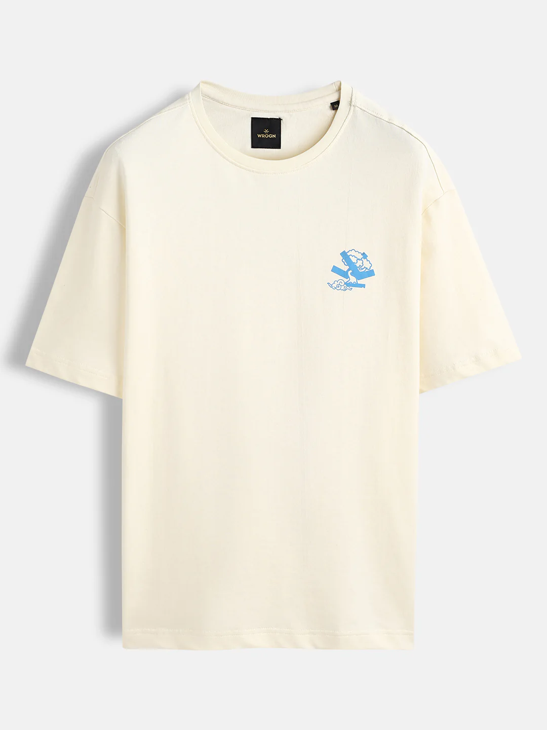 Minimal chest print T-shirt | Off white - Image 7