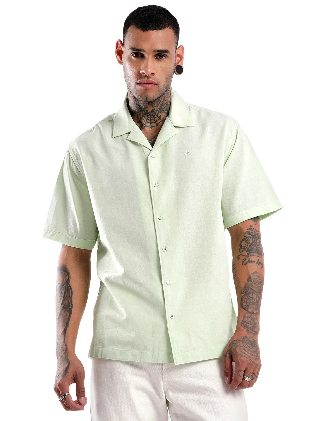 Mint Resort Collar Solid Shirt - Image 6