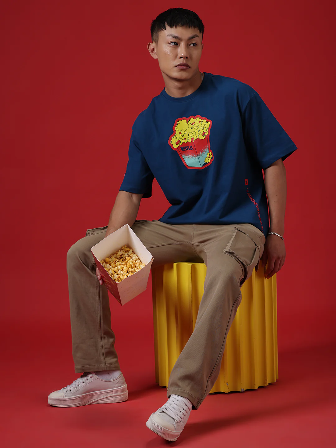Netflix Bucket Oversized Blue T-Shirt - Image 2