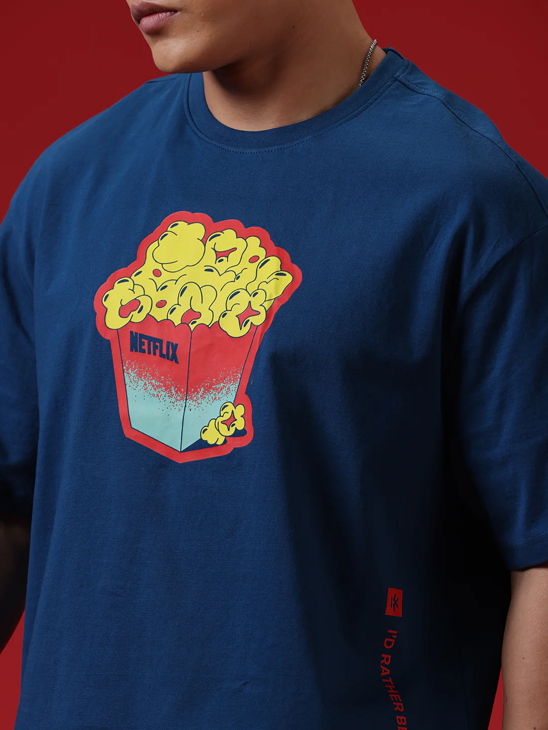 Netflix Bucket Oversized Blue T-Shirt - Image 5