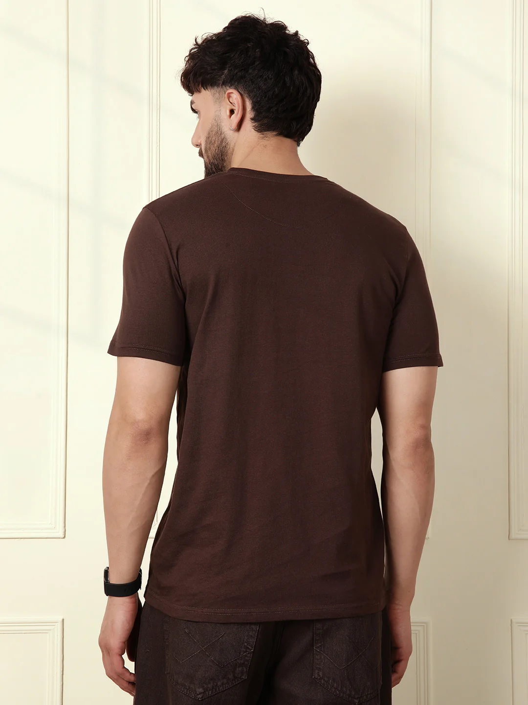 Puff Print Slim Fit T-Shirt | Brown - Image 5