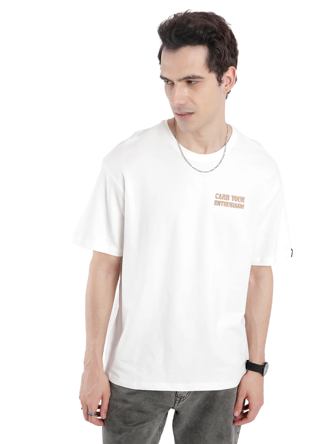 Off White Printed T-Shirt - Image 4