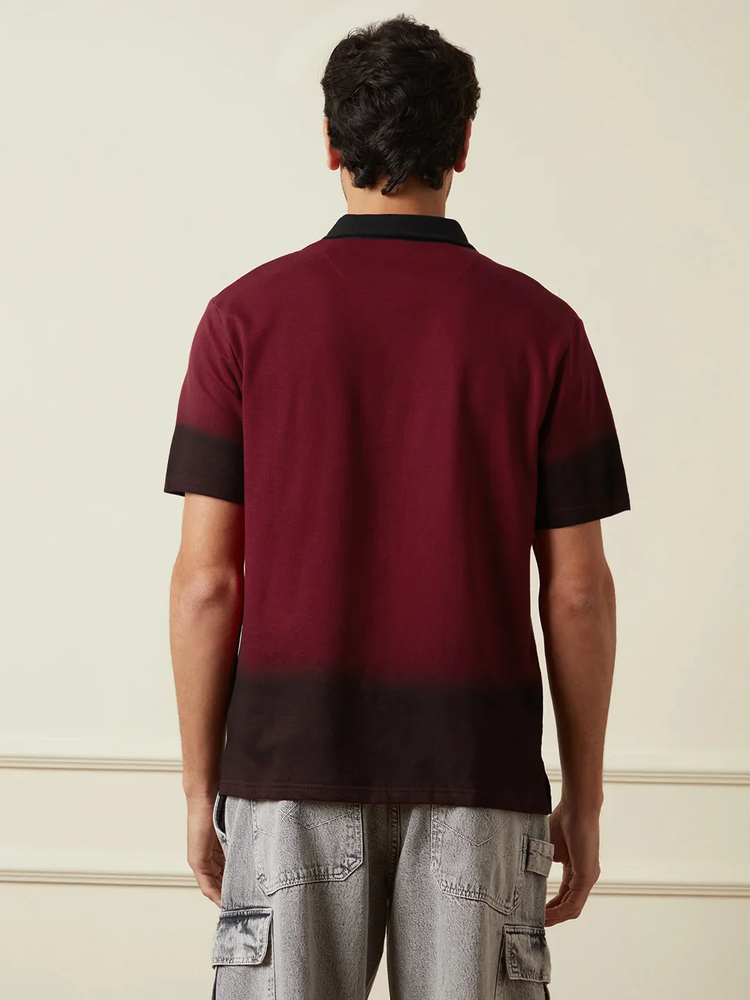 Heavy GSM Ombre Polo T-Shirt | Maroon - Image 3